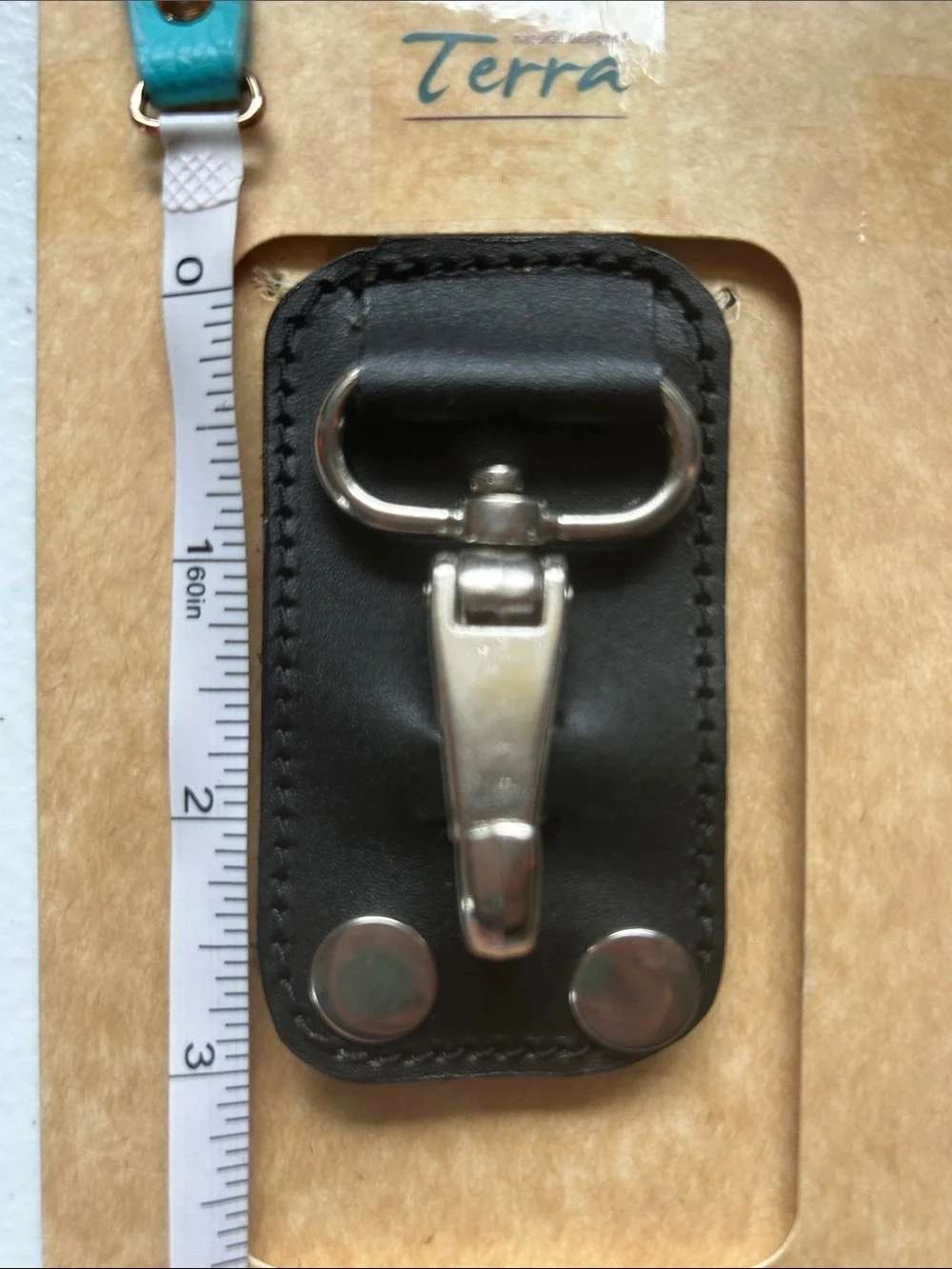 Terra Leather Belt Loop Key Clip Keychain NWT Black